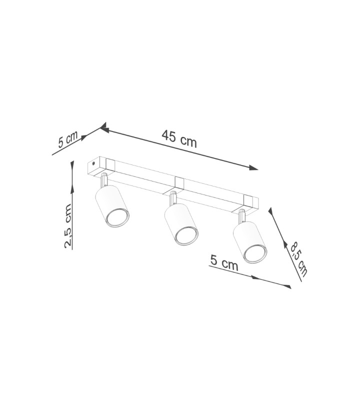 Fager Ceiling Spotlight Bar 3 Lamp Black-11