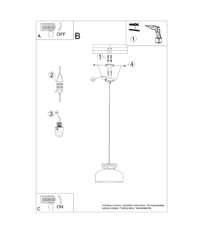 Marion Dome Pendant Ceiling Light Black-15