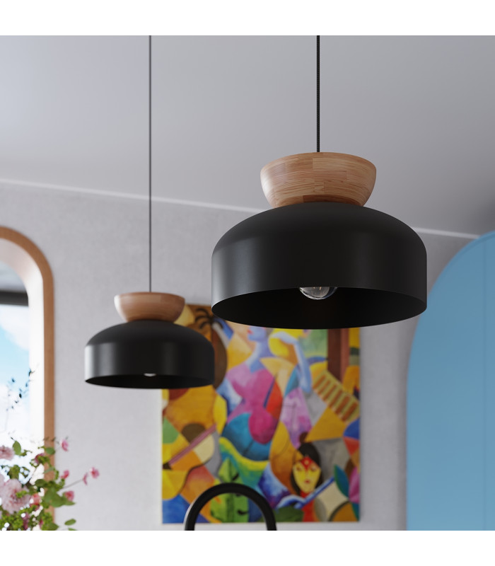 Marion Dome Pendant Ceiling Light Black-18