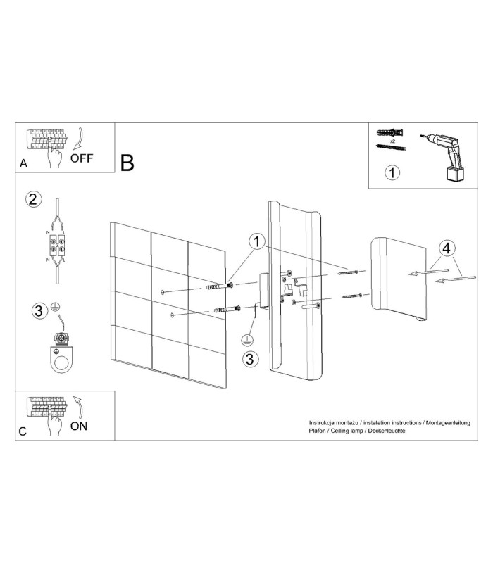 Durlin Flush Wall Lamp White-7