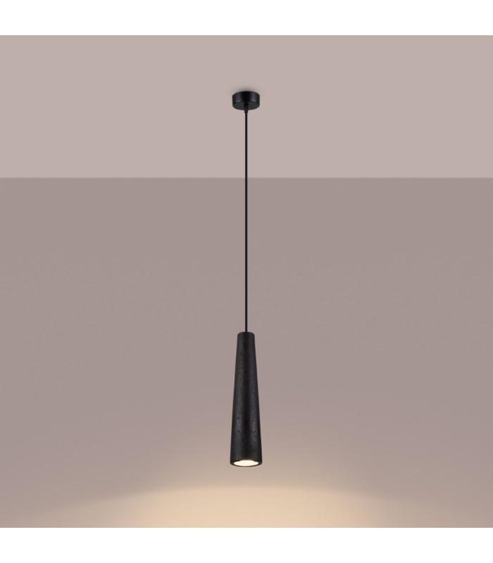 Electra Slim Pendant Ceiling Light Black Concrete-2
