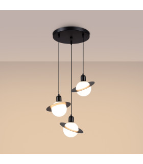Hyperion Decorative 3 Light Cluster Pendant Ceiling Light Black-1