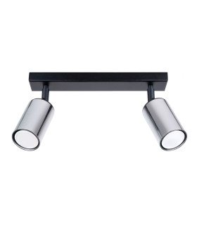 Winx 2 Light Twin Ceiling Spotlight Black Chrome-1