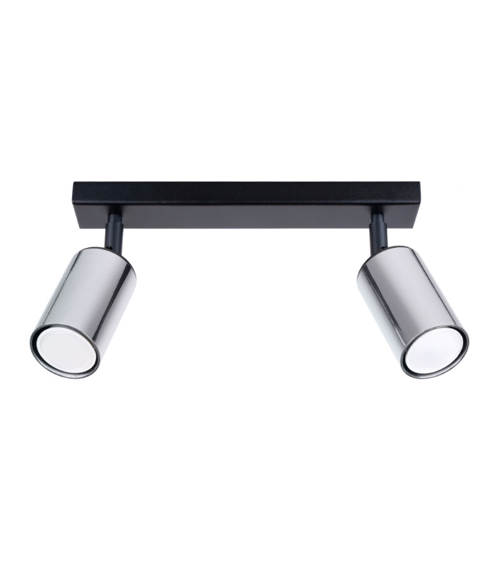Winx 2 Light Twin Ceiling Spotlight Black Chrome-1