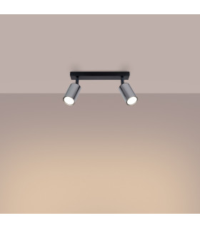 Winx 2 Light Twin Ceiling Spotlight Black Chrome-2