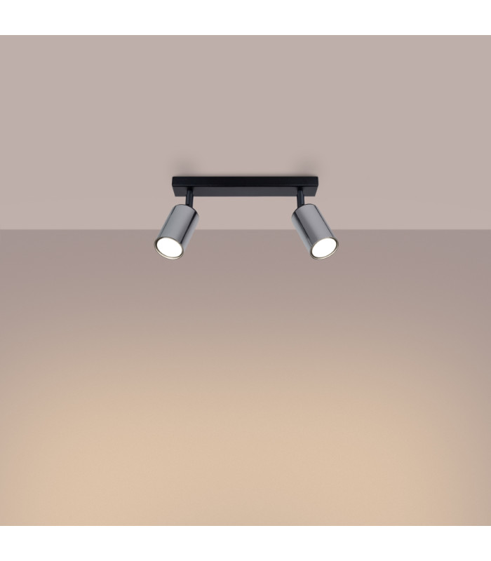 Winx 2 Light Twin Ceiling Spotlight Black Chrome-2