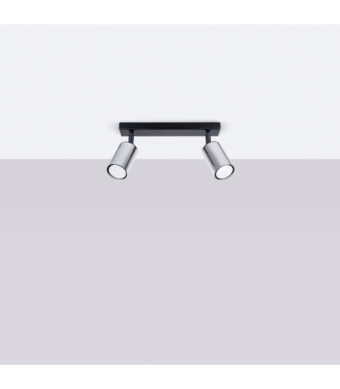 Winx 2 Light Twin Ceiling Spotlight Black Chrome-3