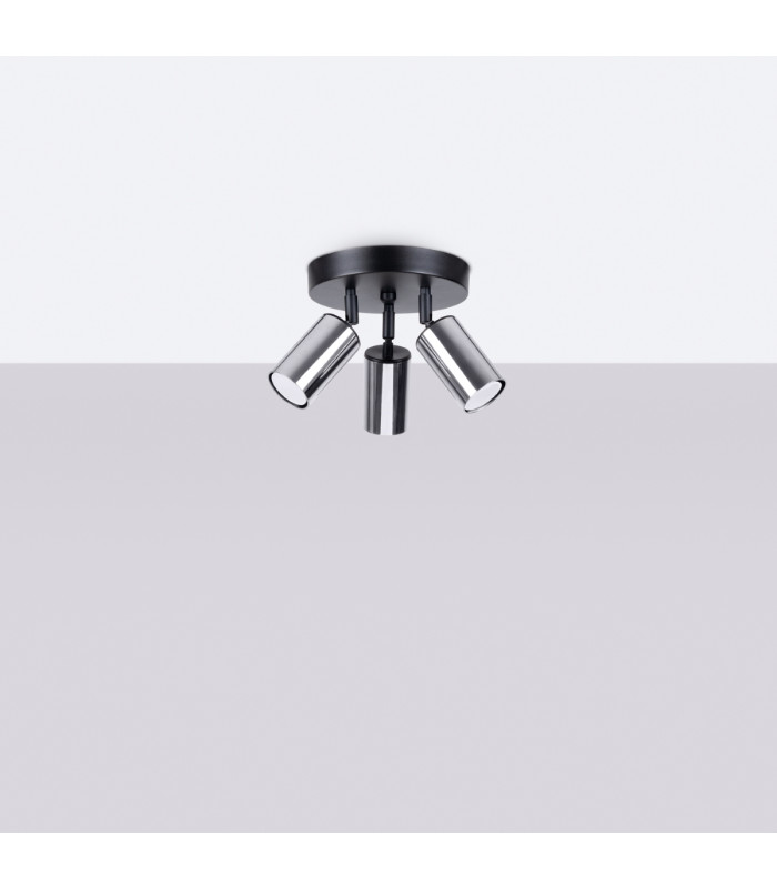 Winx 3 Light Ceiling Spotlight Clusters Black Chrome-3