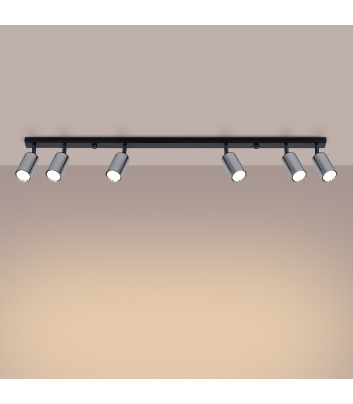 Winx 6 Light Ceiling Spotlight Bar Black Chrome-2