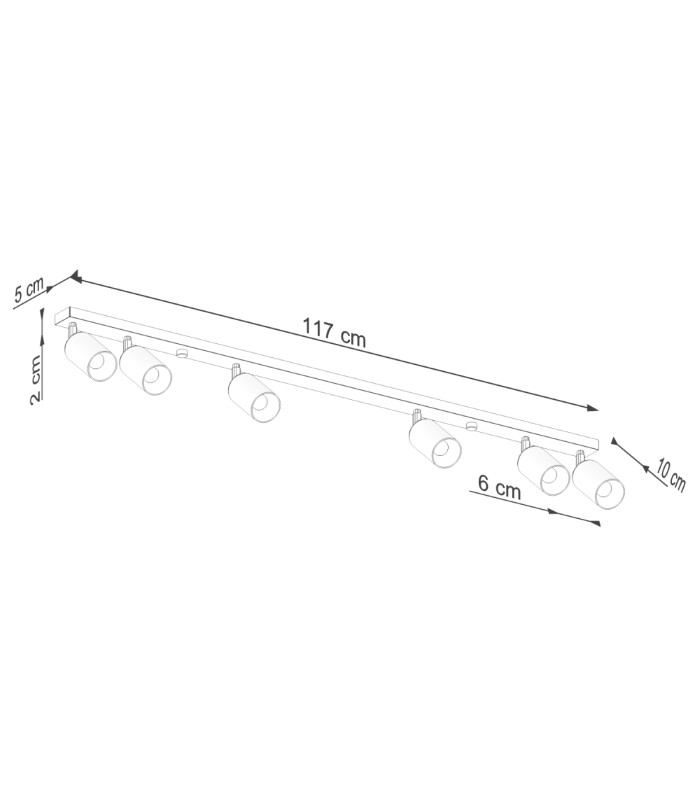 Winx 6 Light Ceiling Spotlight Bar Black Chrome-10