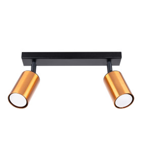 Winx 2 Light Twin Ceiling Spotlight Black Copper-1