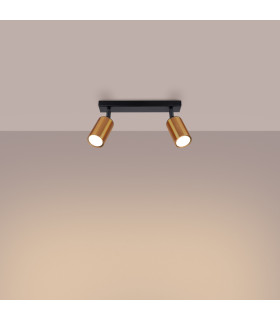 Winx 2 Light Twin Ceiling Spotlight Black Copper-2