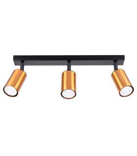 Winx 3 Light Ceiling Spotlight Bar Black Copper-1