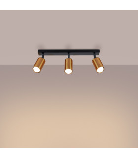 Winx 3 Light Ceiling Spotlight Bar Black Copper-2