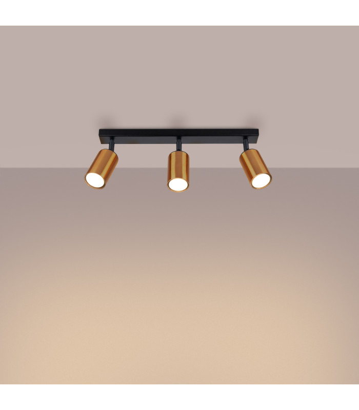 Winx 3 Light Ceiling Spotlight Bar Black Copper-2