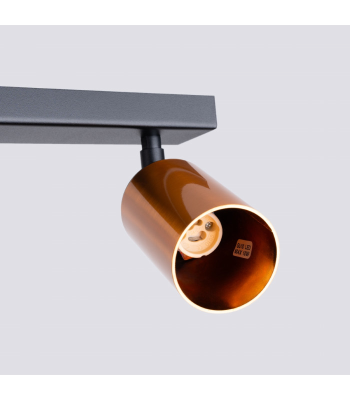 Winx 3 Light Ceiling Spotlight Bar Black Copper-5