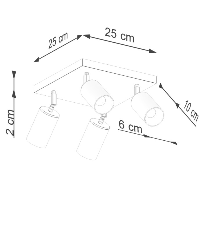 Winx 4 Light Ceiling Spotlight Clusters Black Copper-8