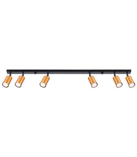 Winx 6 Light Ceiling Spotlight Bar Black Copper-1