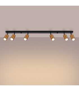 Winx 6 Light Ceiling Spotlight Bar Black Copper-2