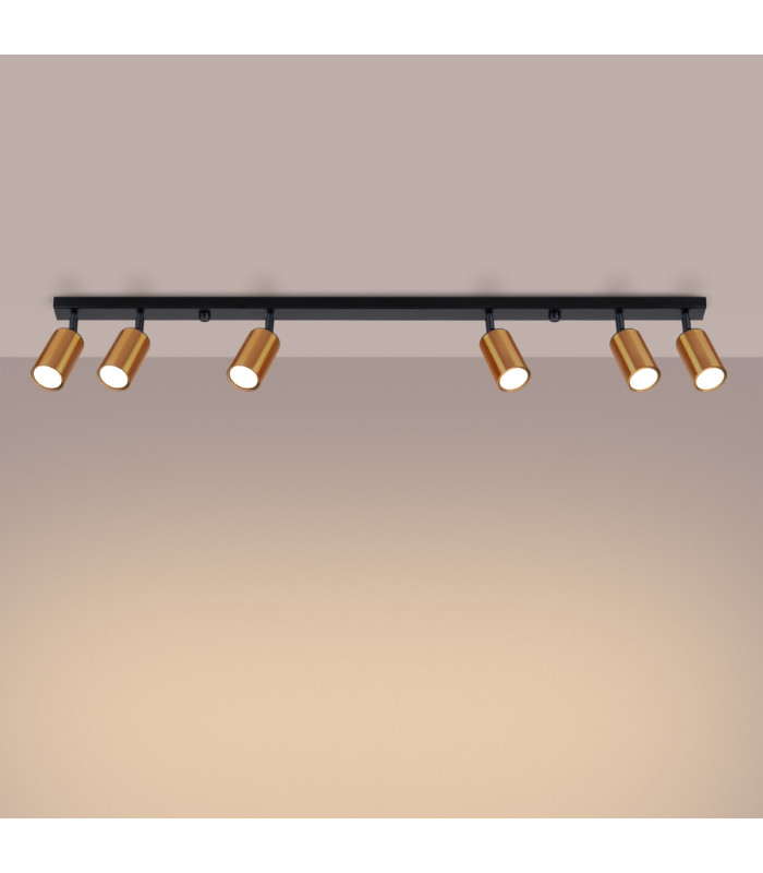 Winx 6 Light Ceiling Spotlight Bar Black Copper-2