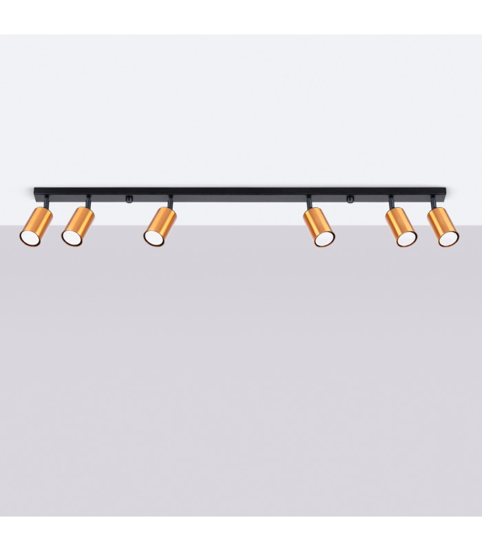 Winx 6 Light Ceiling Spotlight Bar Black Copper-3