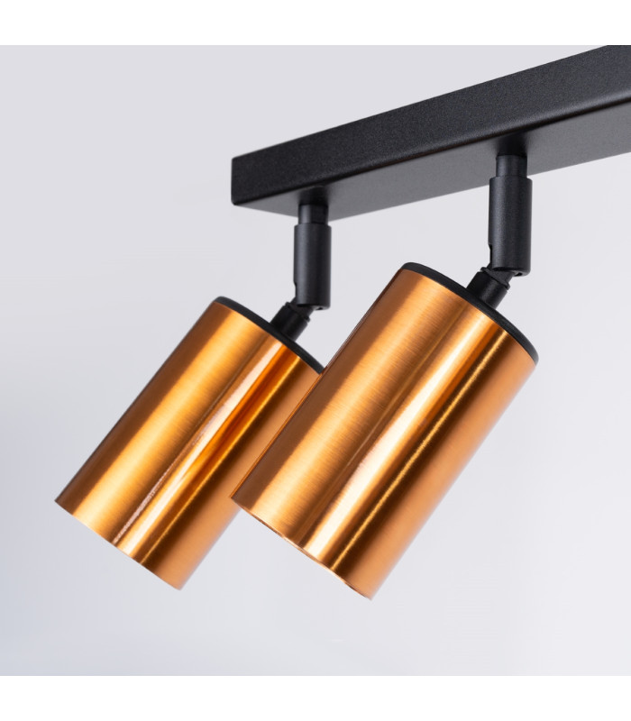 Winx 6 Light Ceiling Spotlight Bar Black Copper-6