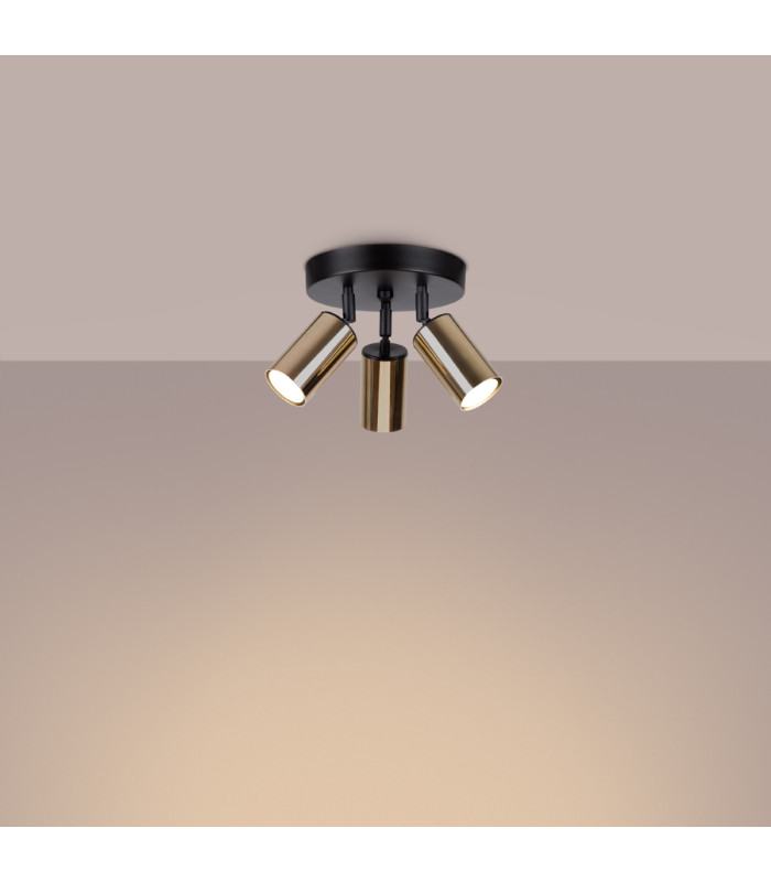 Winx 3 Light Ceiling Spotlight Clusters Black Gold-2