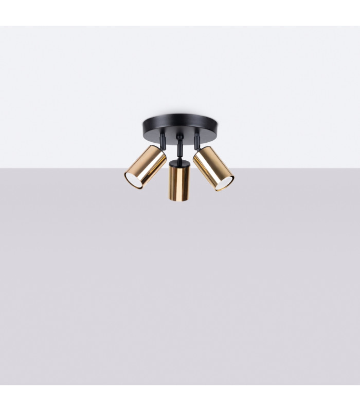 Winx 3 Light Ceiling Spotlight Clusters Black Gold-3