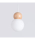 Pekka Globe Pendant Ceiling Light White Natural Wood-7
