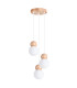 Pekka Cluster Pendant Ceiling Light White Natural Wood-1