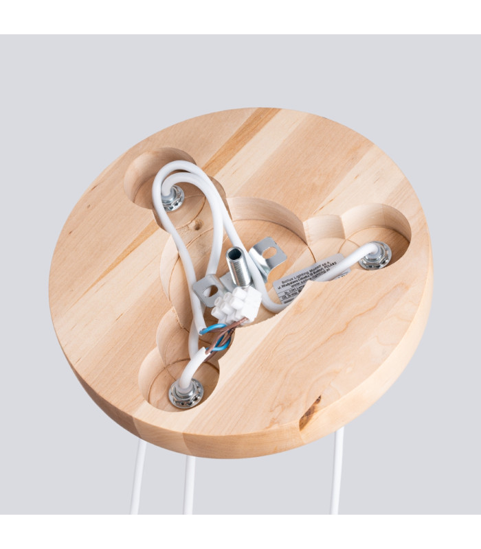 Pekka Cluster Pendant Ceiling Light White Natural Wood-4