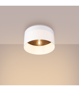 Telesto Cylindrical Ceiling Light White Dark Brown-2