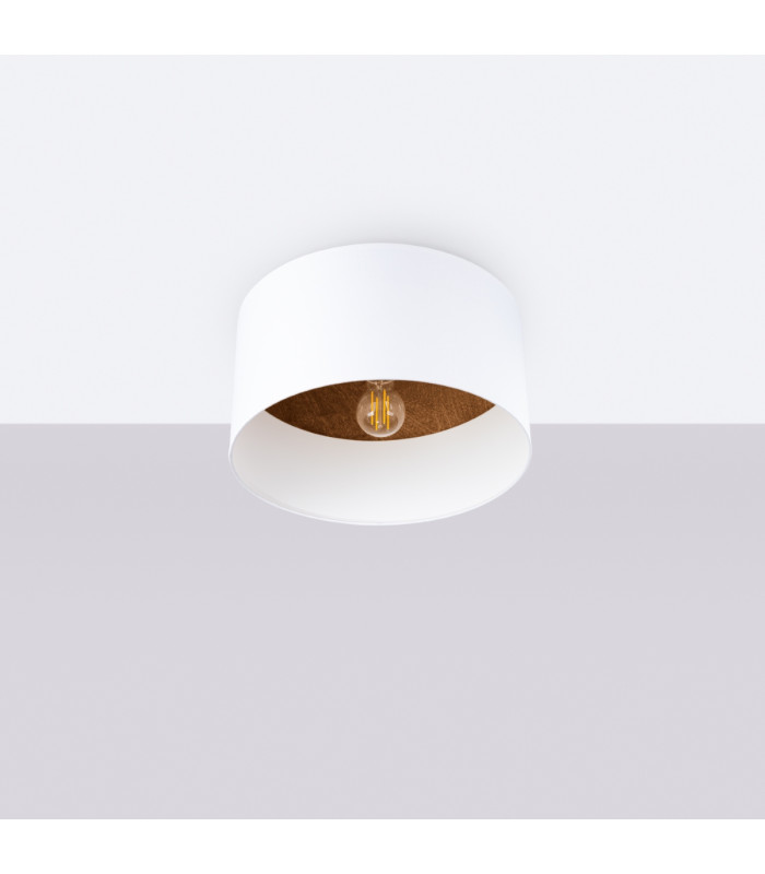 Telesto Cylindrical Ceiling Light White Dark Brown-3