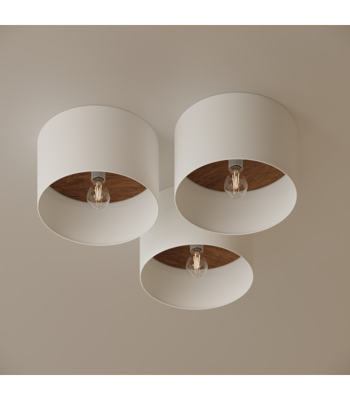 Telesto Cylindrical Ceiling Light White Dark Brown-12