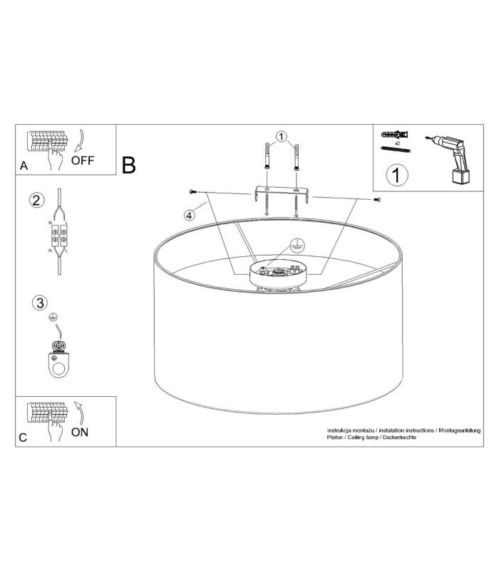 Telesto Cylindrical Ceiling Light White Light Brown-9