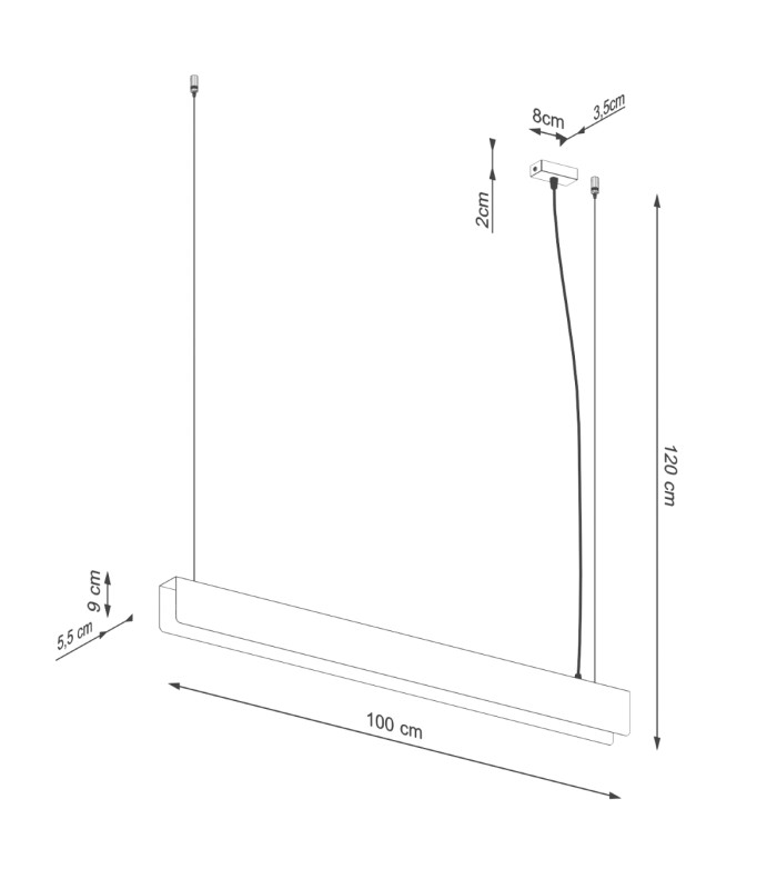 Spark Bar Pendant Ceiling Light White-13