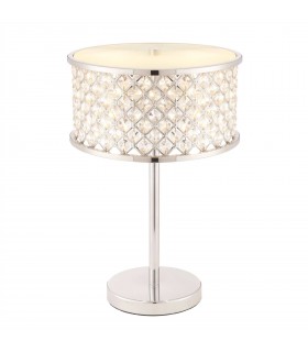2 Light Table Lamp Chrome, Crystal (K9) Drops, E14 - 1