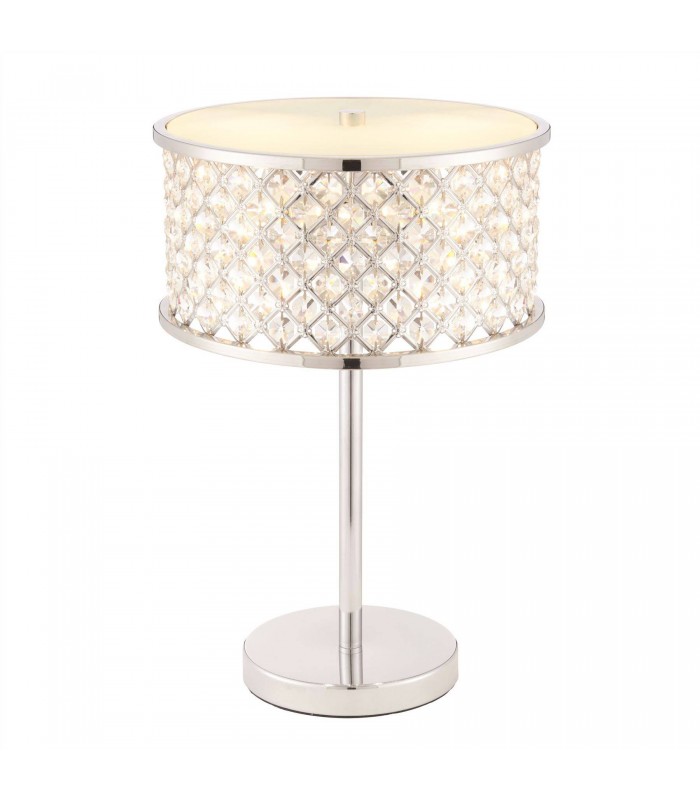2 Light Table Lamp Chrome, Crystal (K9) Drops, E14 - 1