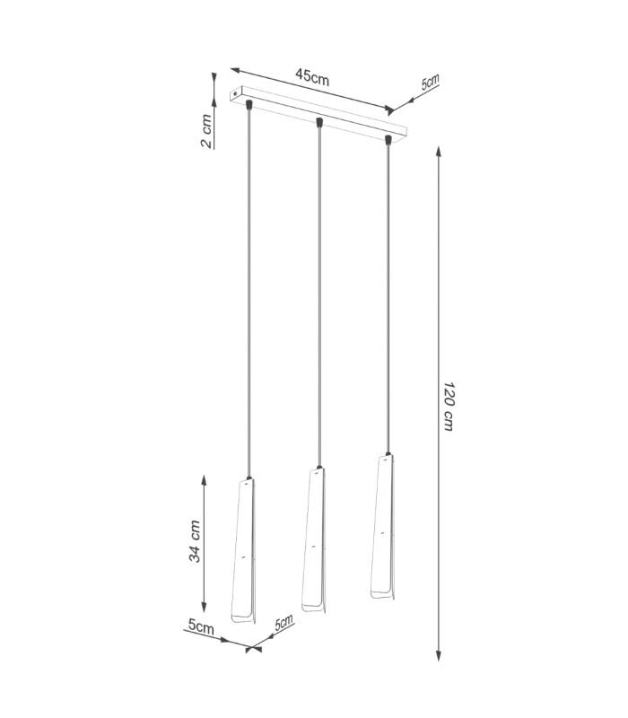 Prysm 3 Light Bar Pendant Ceiling Light White-14