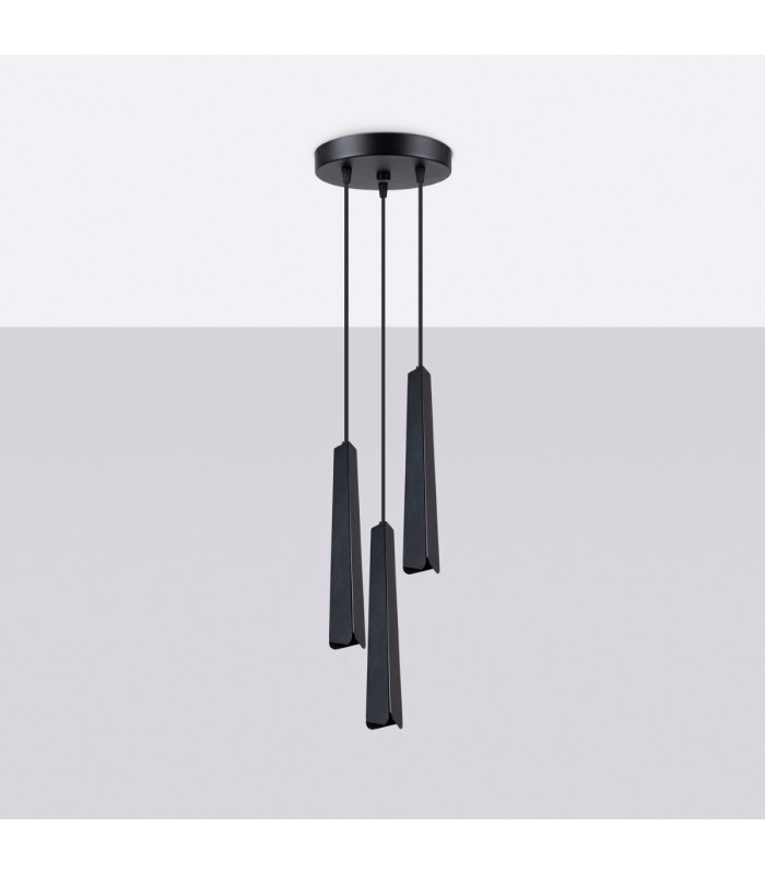 Prysm 3 Light Cluster Pendant Ceiling Light Black-3