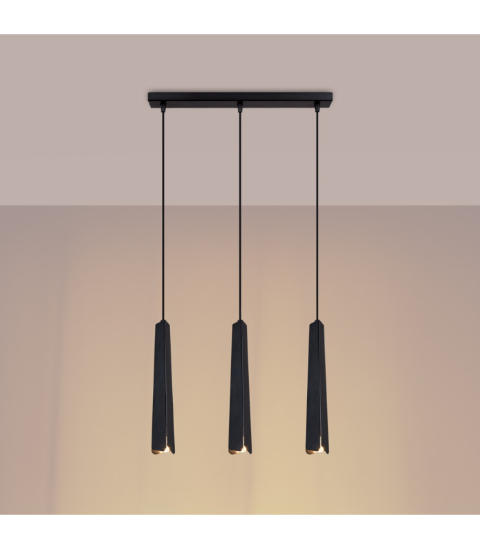 Prysm 3 Light Bar Pendant Ceiling Light Black-2