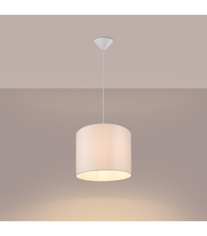Nova Cylindrical Pendant Ceiling Light 30cm White-2