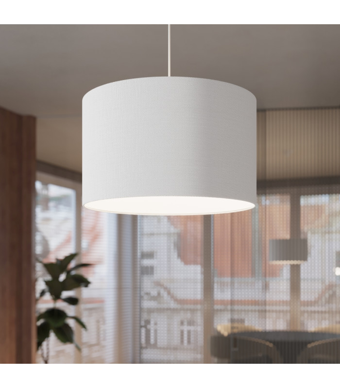 Nova Cylindrical Pendant Ceiling Light 30cm White-12