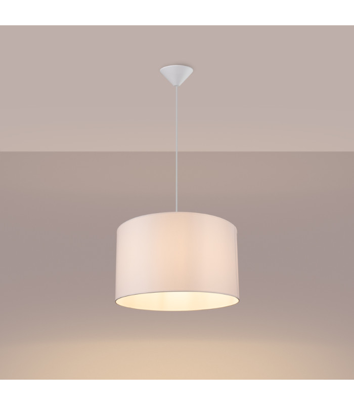 Nova Cylindrical Pendant Ceiling Light 40cm White-2