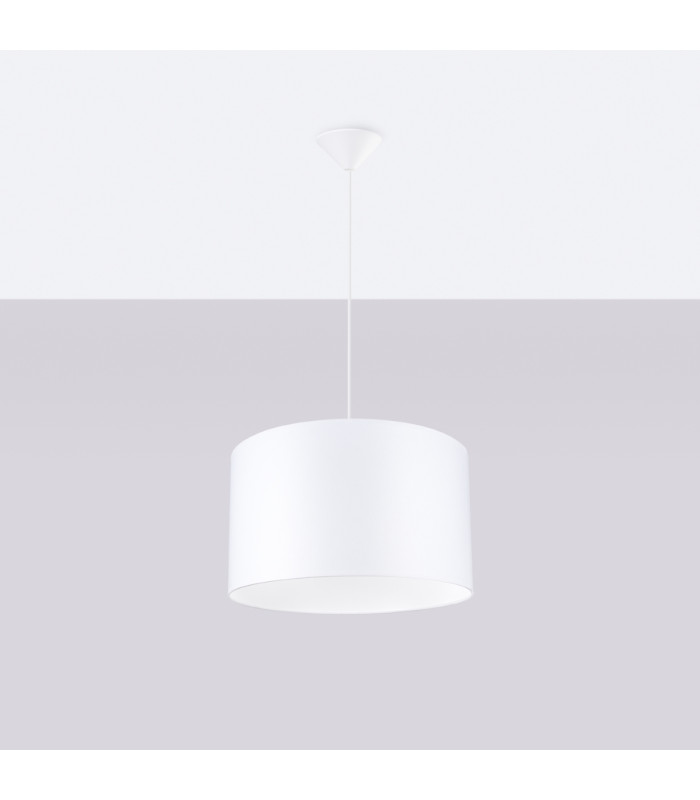 Nova Cylindrical Pendant Ceiling Light 40cm White-3