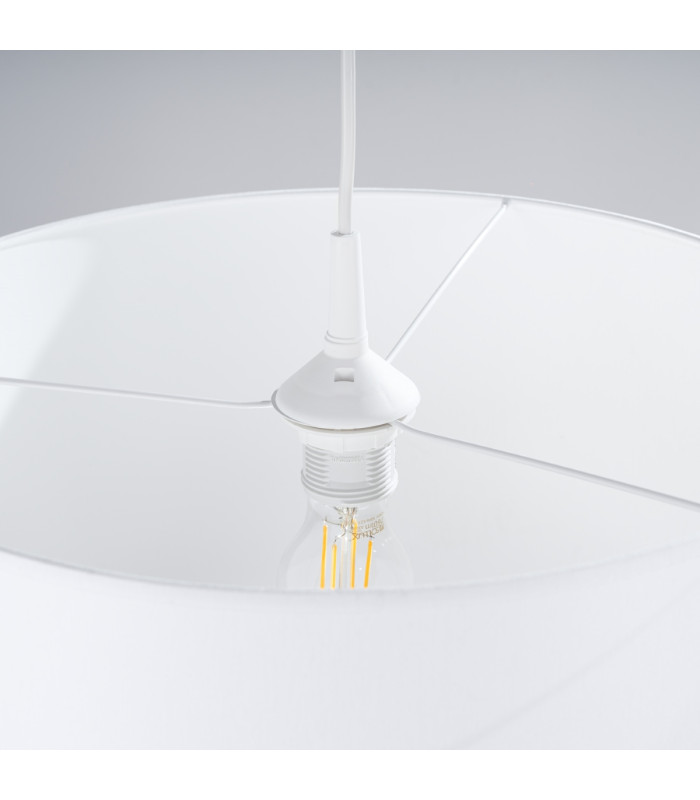 Nova Cylindrical Pendant Ceiling Light 40cm White-7