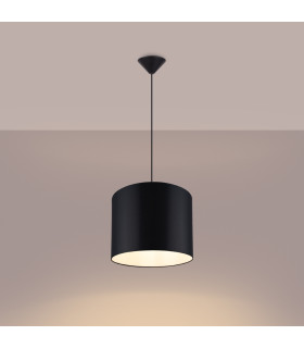 Nova Cylindrical Pendant Ceiling Light 30cm Black-2