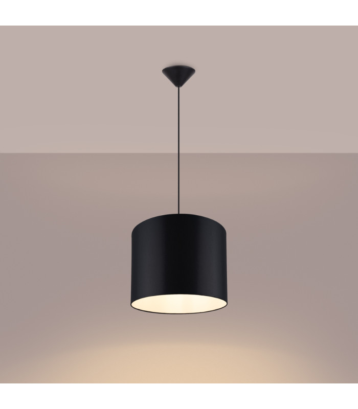 Nova Cylindrical Pendant Ceiling Light 30cm Black-2