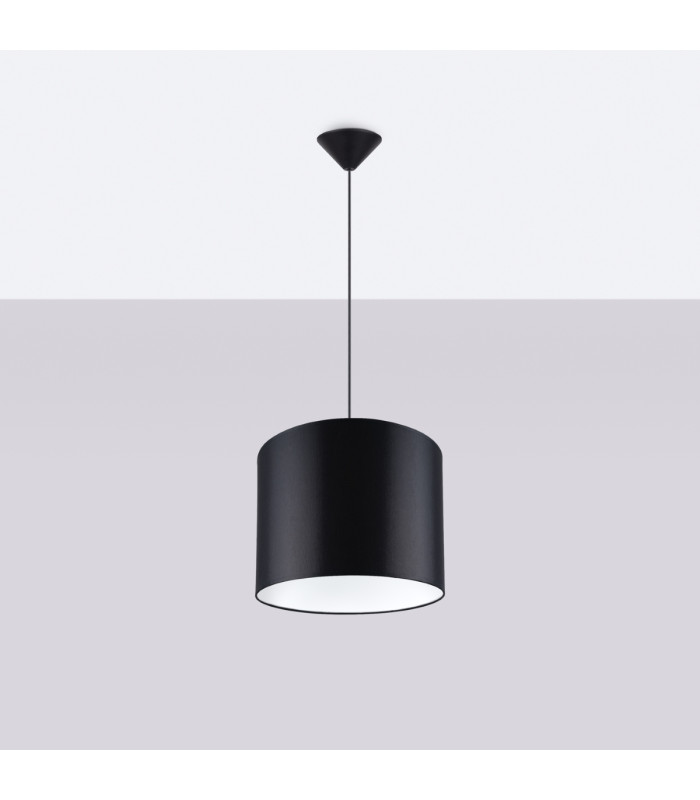 Nova Cylindrical Pendant Ceiling Light 30cm Black-3