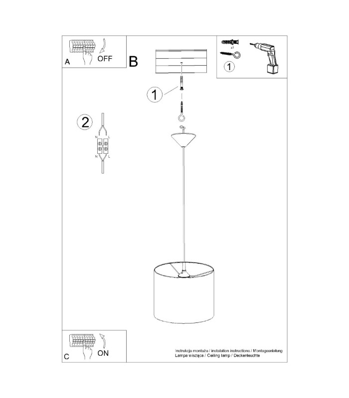 Nova Cylindrical Pendant Ceiling Light 30cm Black-9